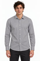 Camicia uomo in cotone bastoncino a righe 
