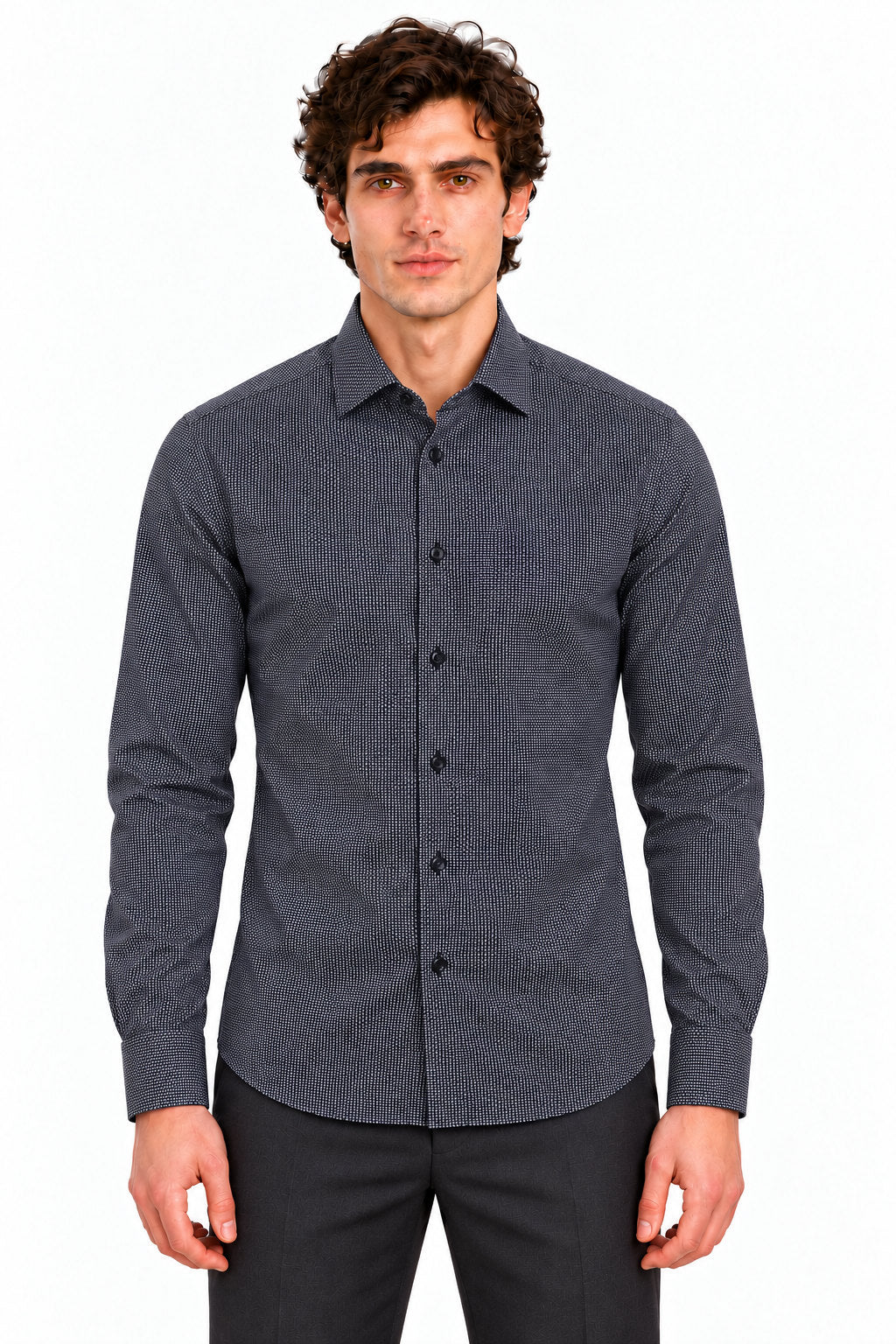 Camicia Uomo in Cotone Microfantasia 