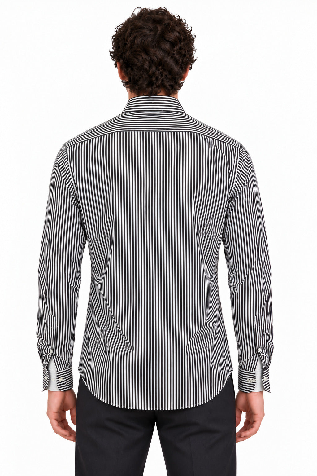 Camicia uomo in cotone bastoncino a righe 