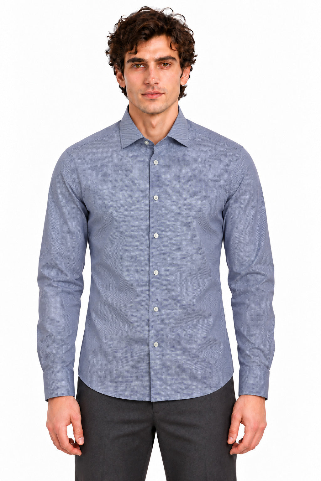 Camicia Uomo in Cotone Microfantasia 