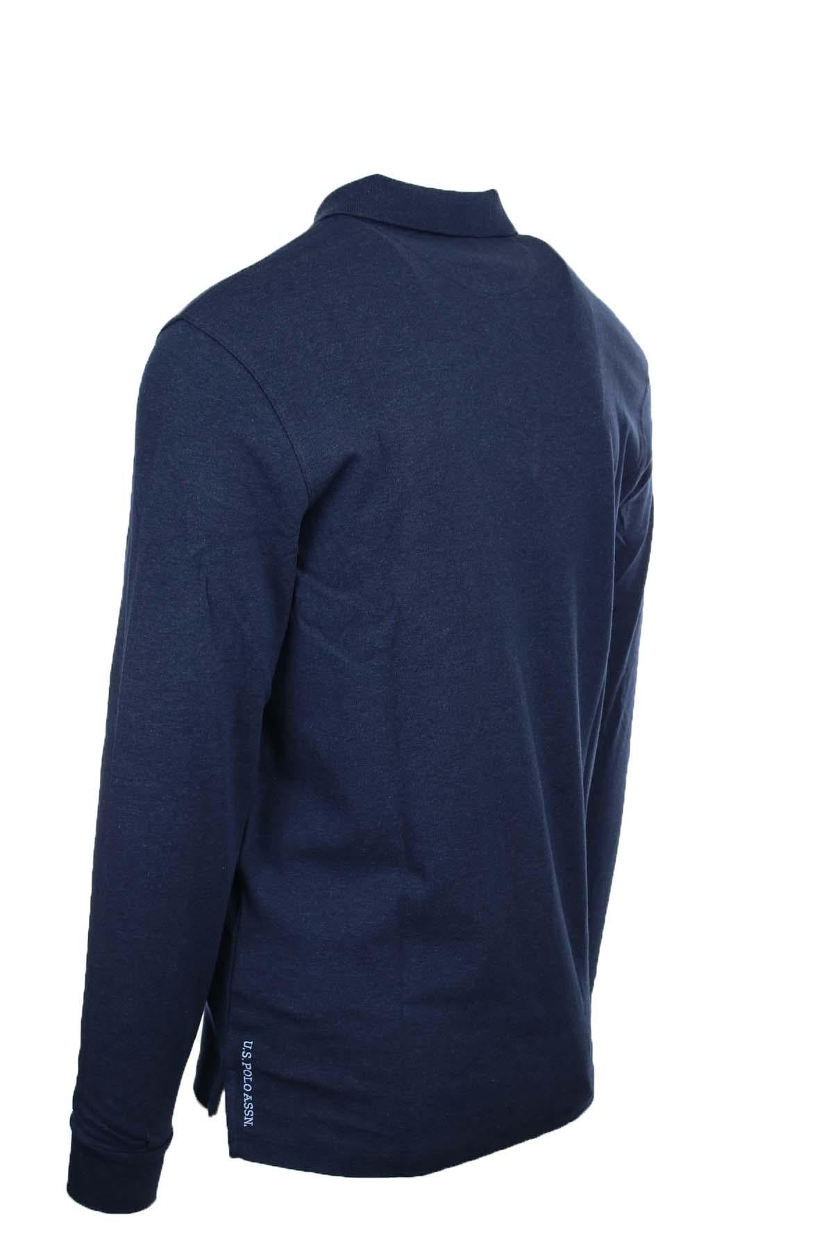 Polo manica lunga in jersey con logo 