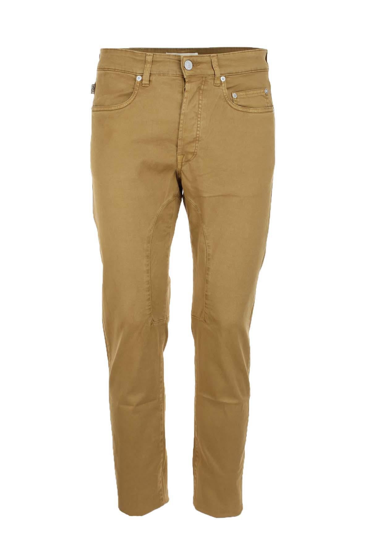 Pantalone 5 tasche in cotone leggero con toppe 