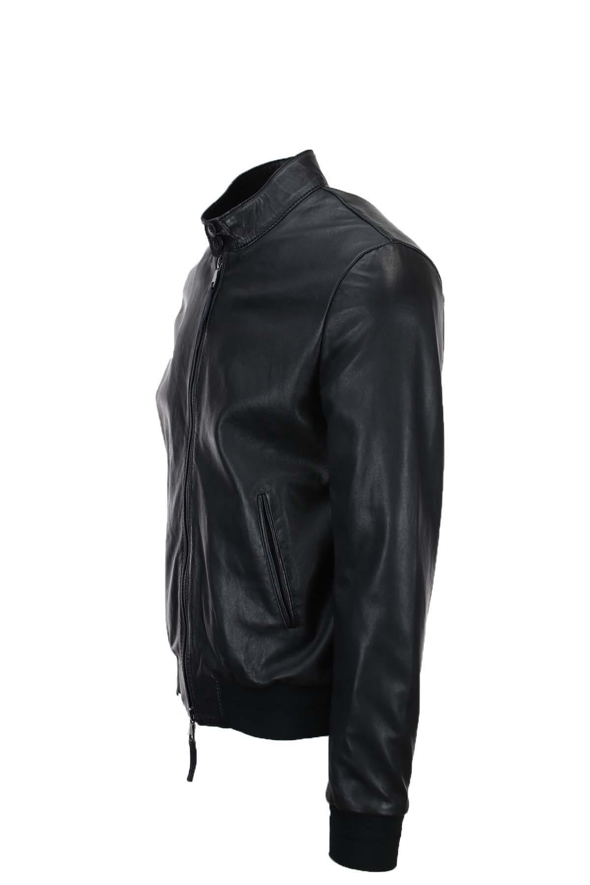 Giubbotto bomber in pelle 