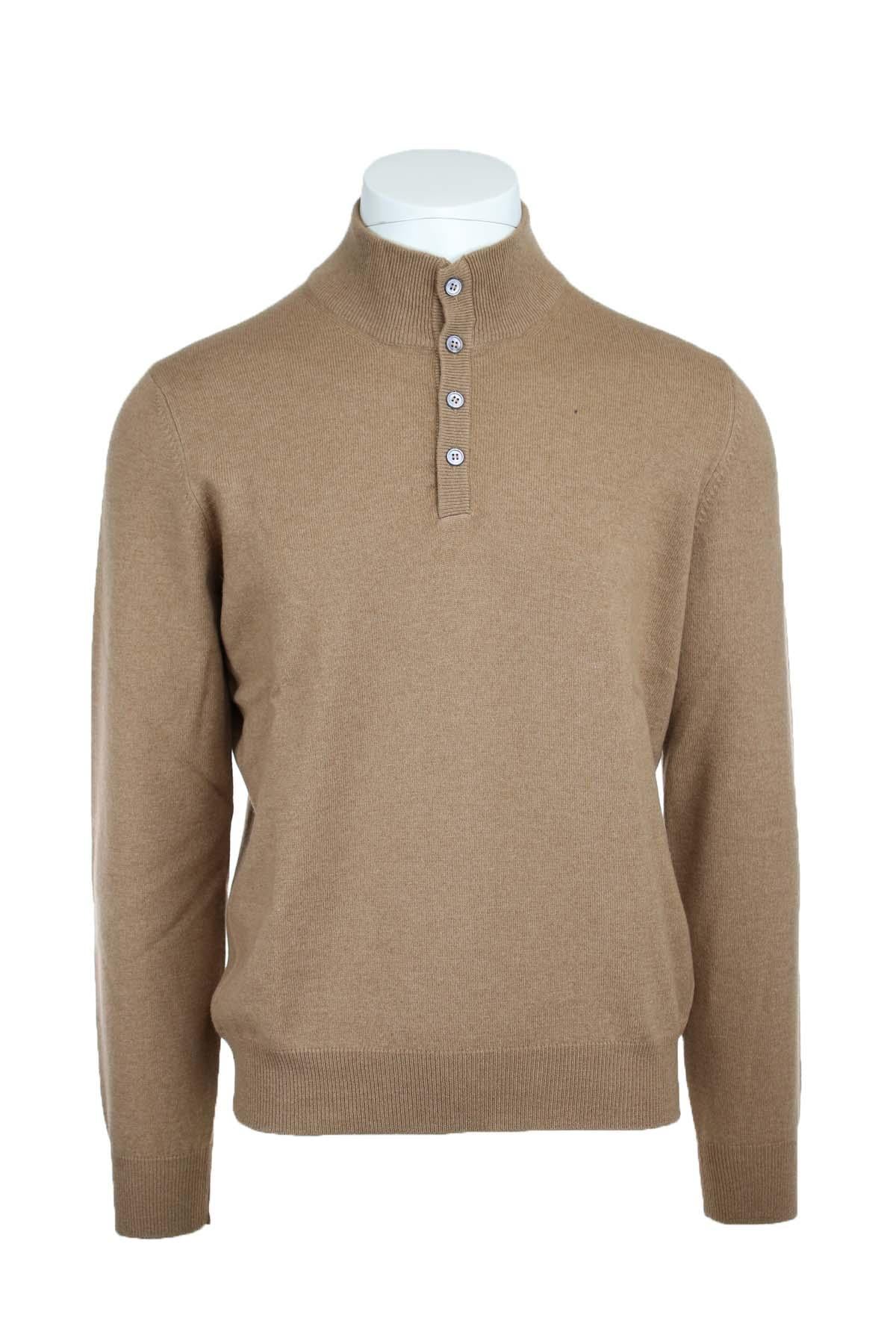 Maglia lupo con bottoni in lana e cachemire 