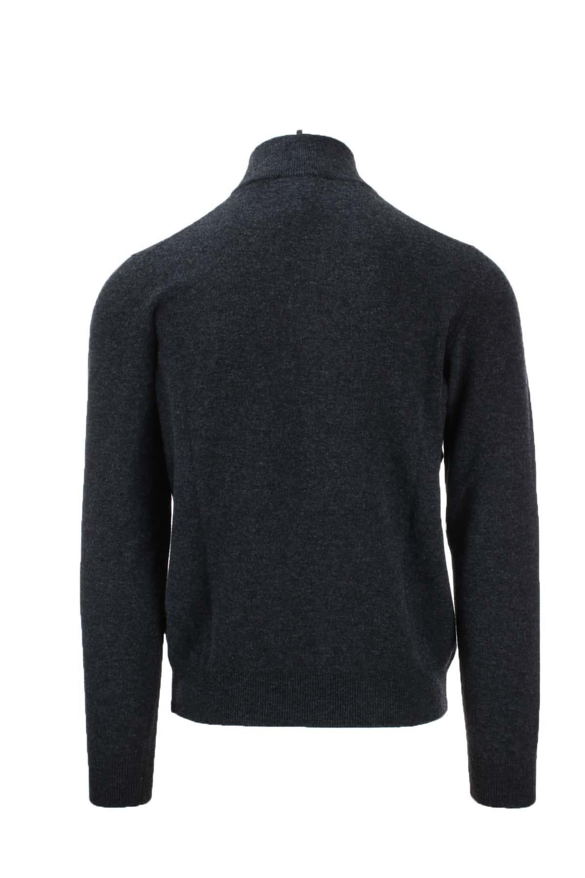 Maglia lupo con bottoni in lana e cachemire 