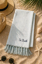 Telo Mare in Cotone a Righe con Frange 