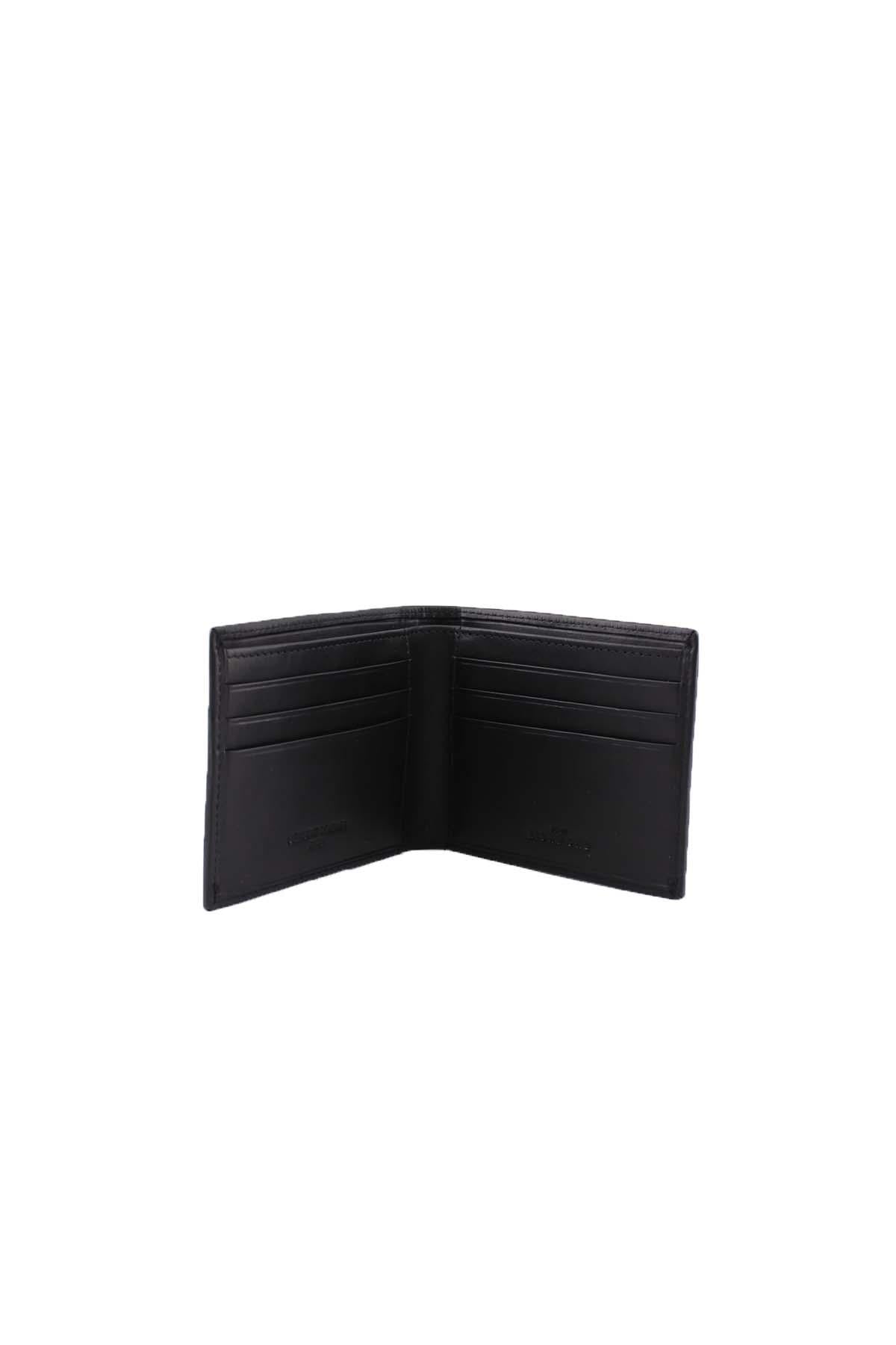 Portafoglio in pelle liscia con portacarte di credito 