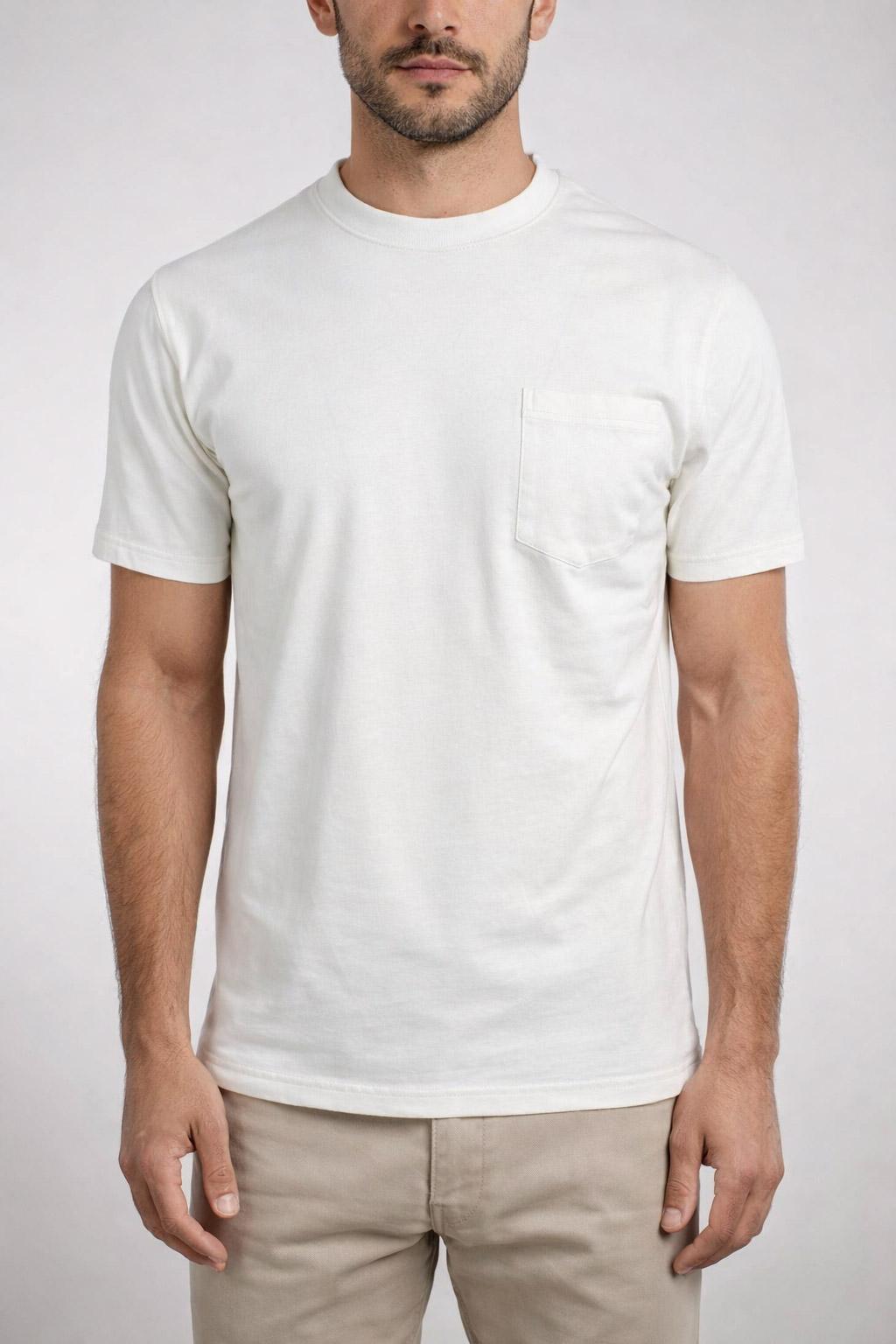 T-Shirt Uomo Piquet Cotone Stretch Taschino 