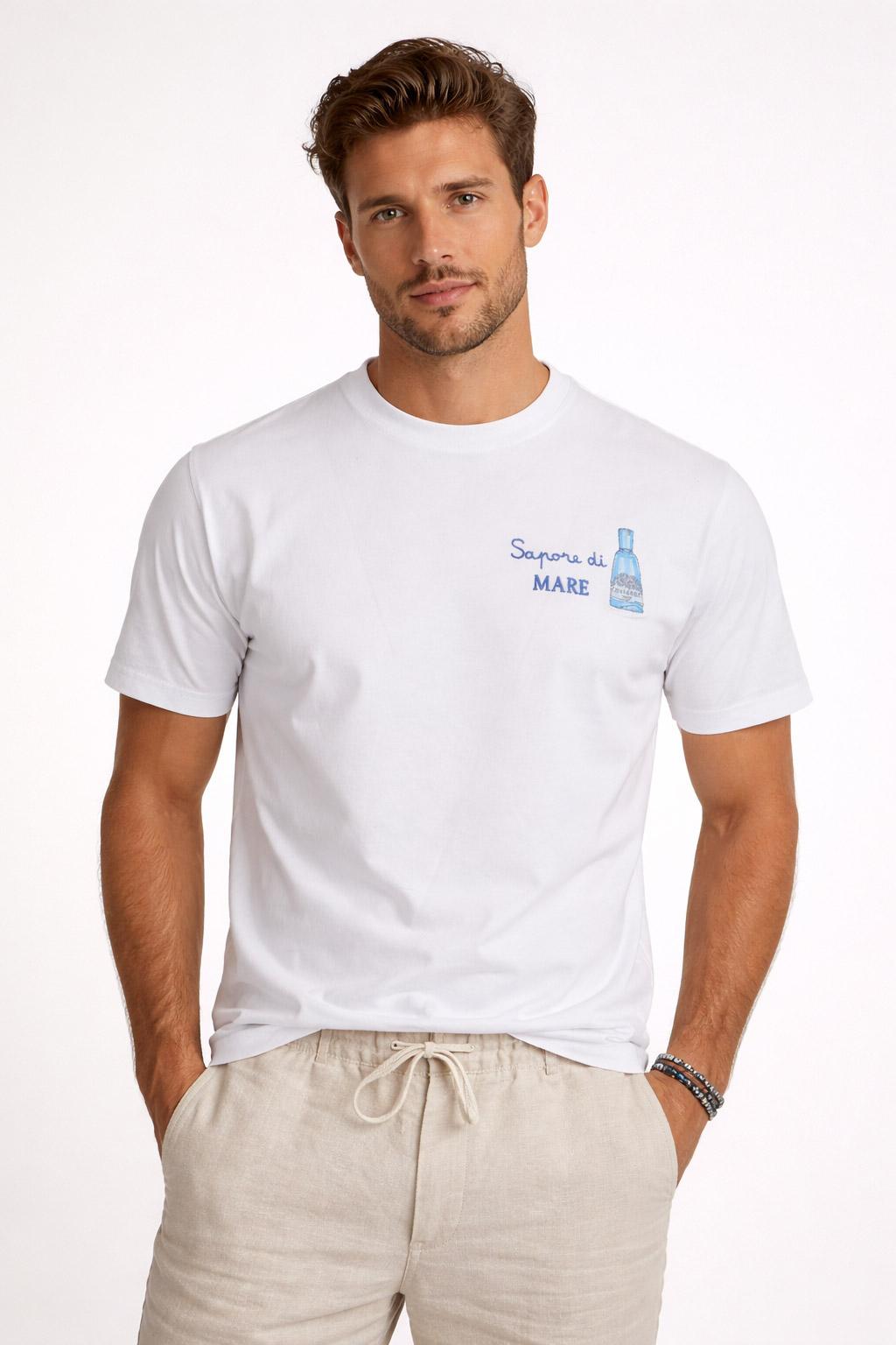T-Shirt Uomo Cotone Stampa Sapore di Mare 