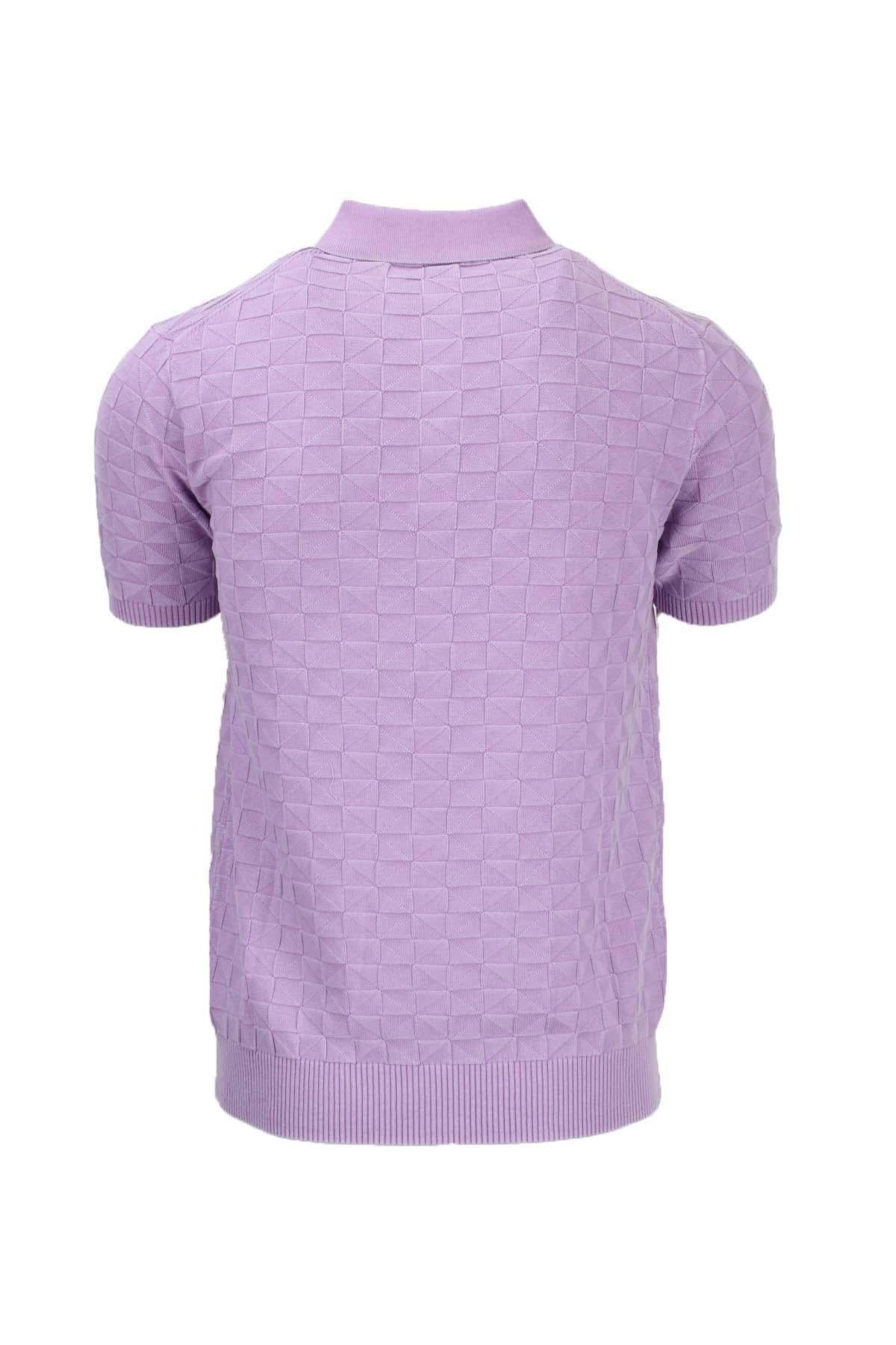 Polo in filo di cotone effetto 3D 