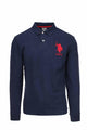 Polo manica lunga in jersey unito maxi logo