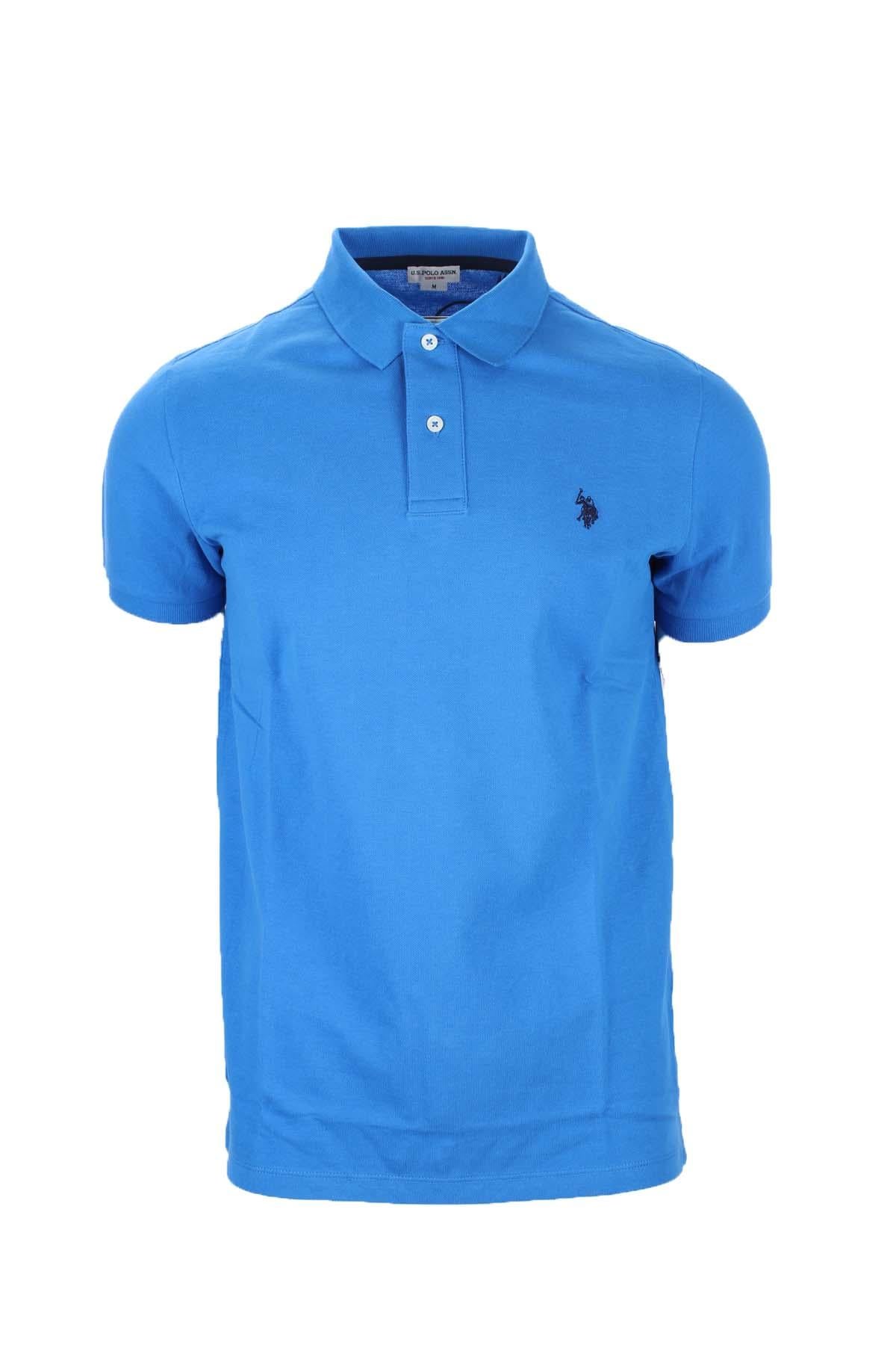 Polo mezza manica tinta unita con logo 