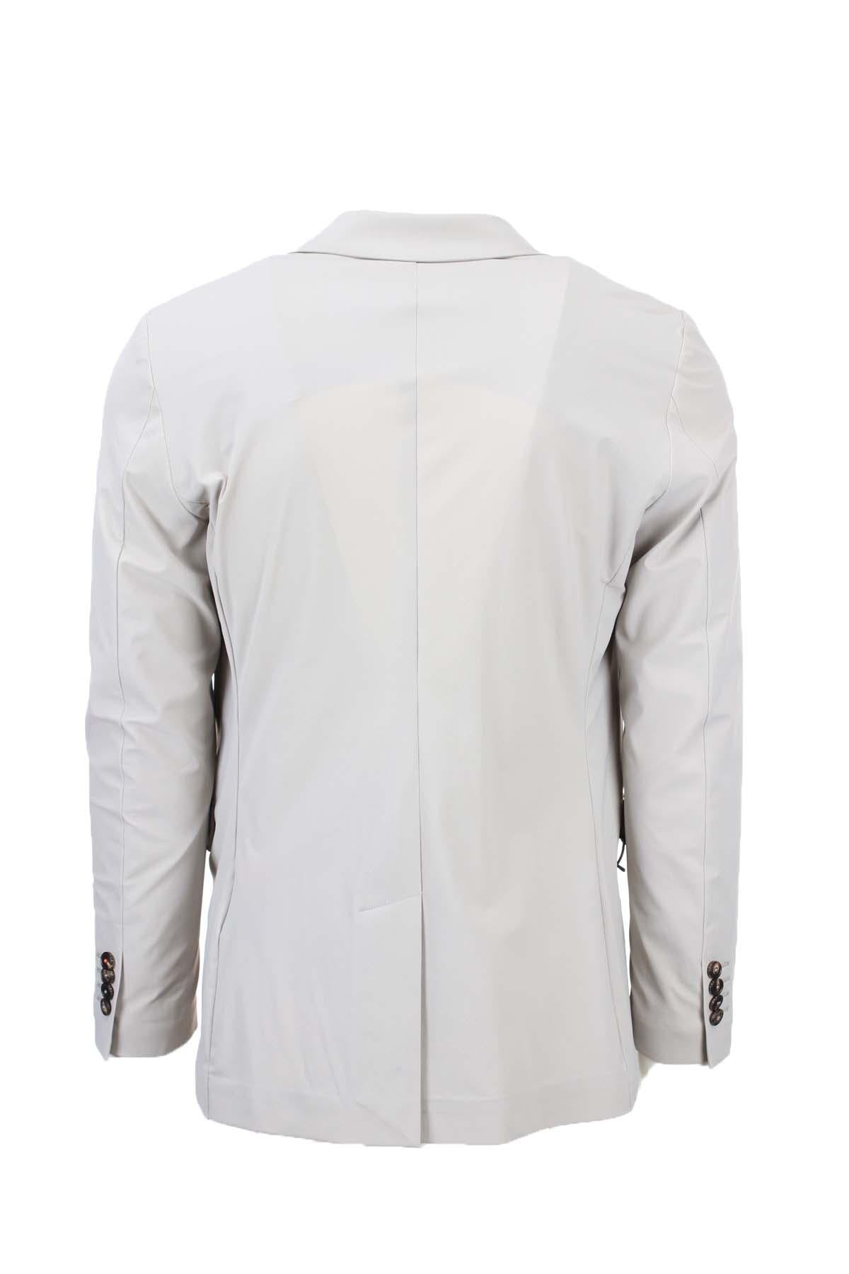 Giacca monopetto in tessuto tecnico microfantasia 