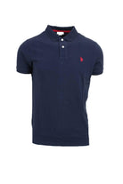 Polo mezza manica tinta unita con logo 