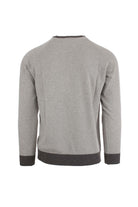 Maglia girocollo in lana bicolore 