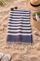 Telo Mare in Cotone a Righe con Frange 