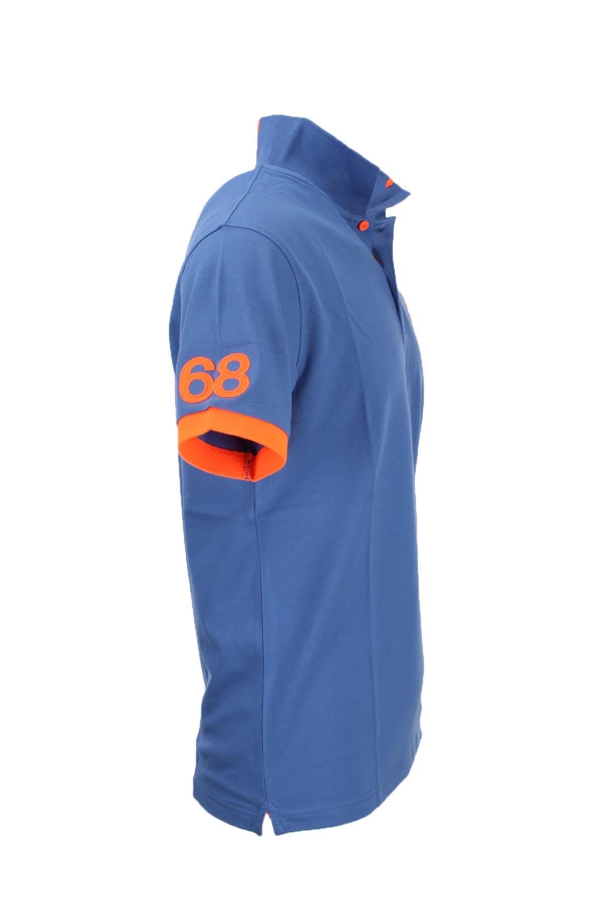 Polo mezza manica con dettagli e logo fluo 