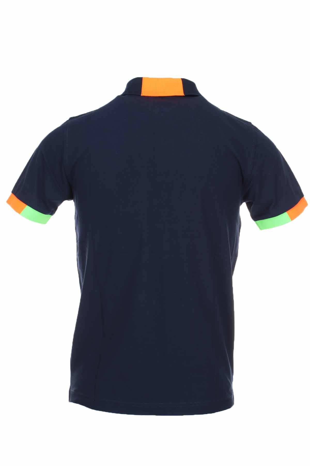 Polo mezza manica piquet bordi fluo 