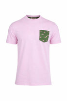 T-shirt uomo con taschino stampa squali in cotone 