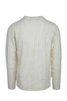 Maglia girocollo in lana a trecce 