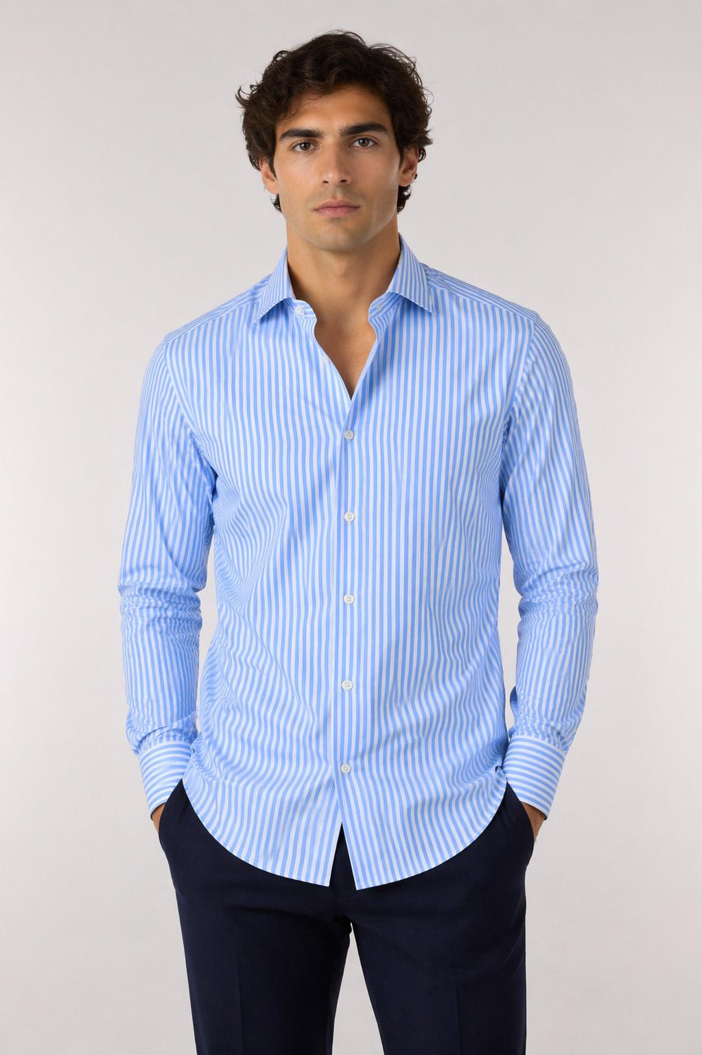 Camicia Uomo a Righe in Tessuto Active 