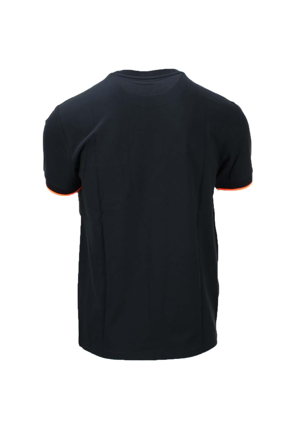 T-Shirt con taschino in cotone piquet dettagli fluo 