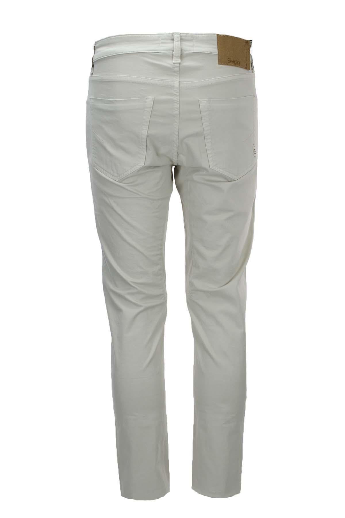 Pantalone in cotone 5 tasche con toppe 