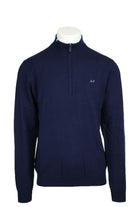 Maglia pullover lupo zip in lana cotone 