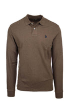 Polo manica lunga in jersey con logo 