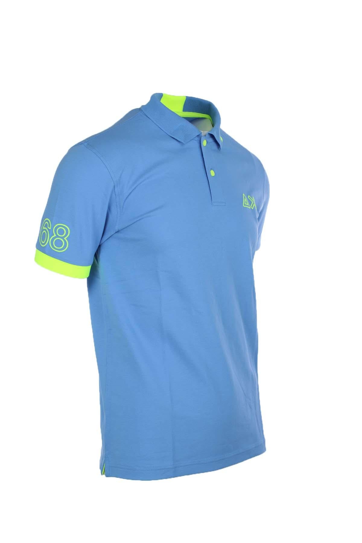Polo mezza manica con dettagli e logo fluo 