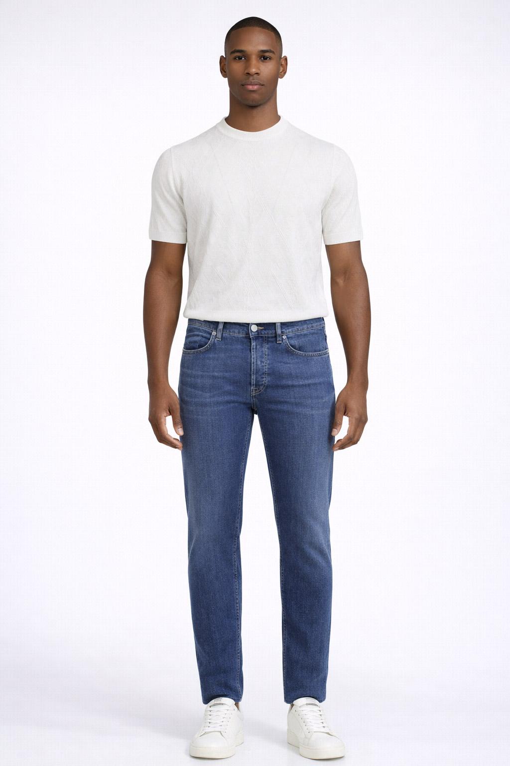 Jeans Uomo 5 Tasche Denim Stretch 