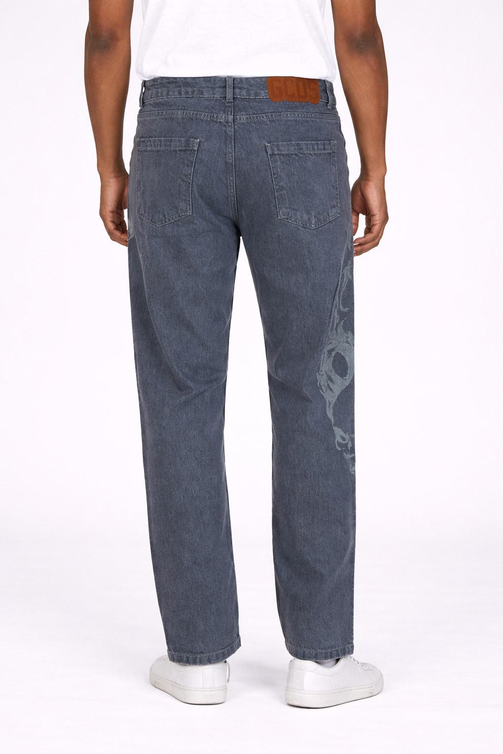 Jeans 5 tasche Uomo con Stampa e Logo 