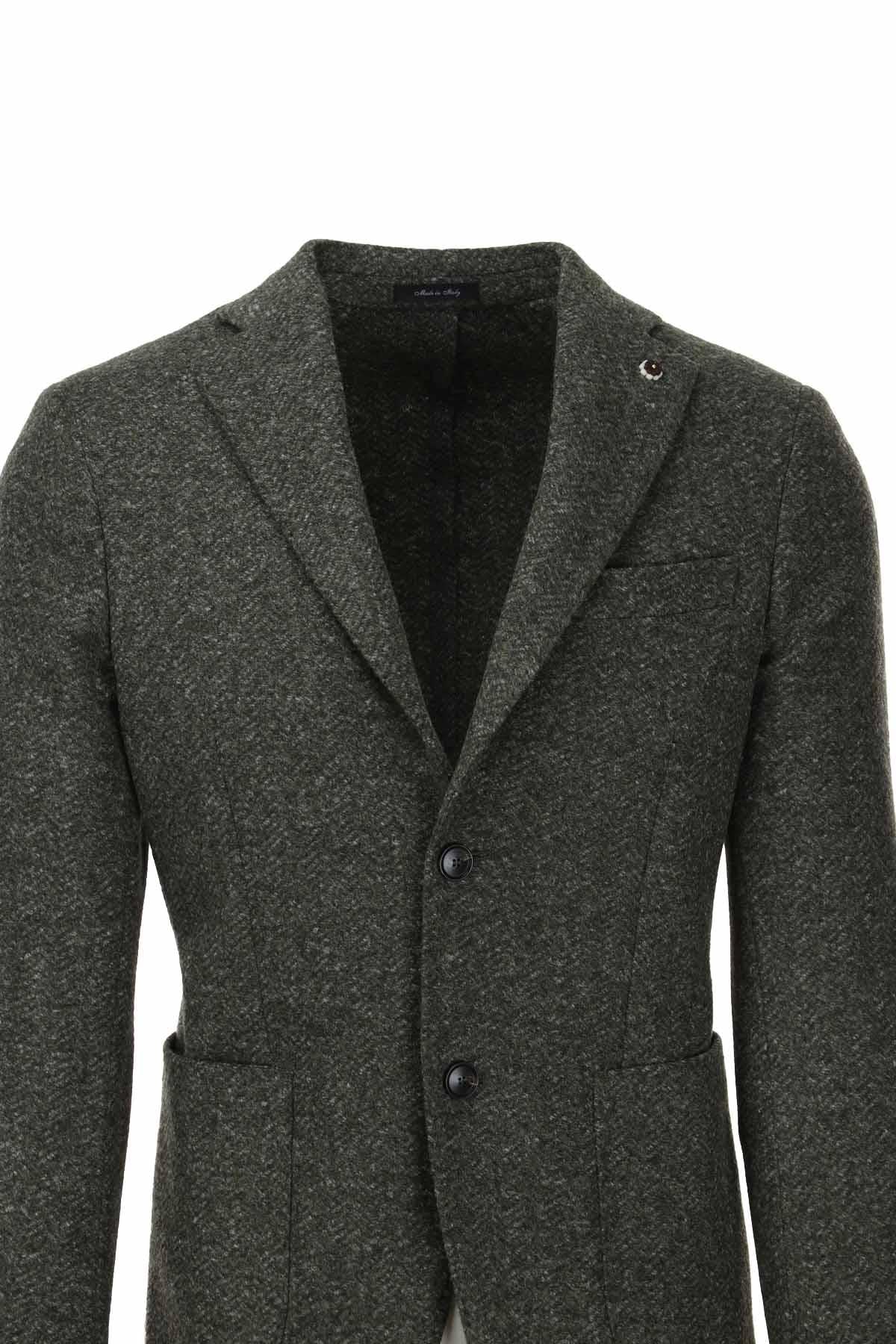 Giacca sfoderata fantasia spigata 