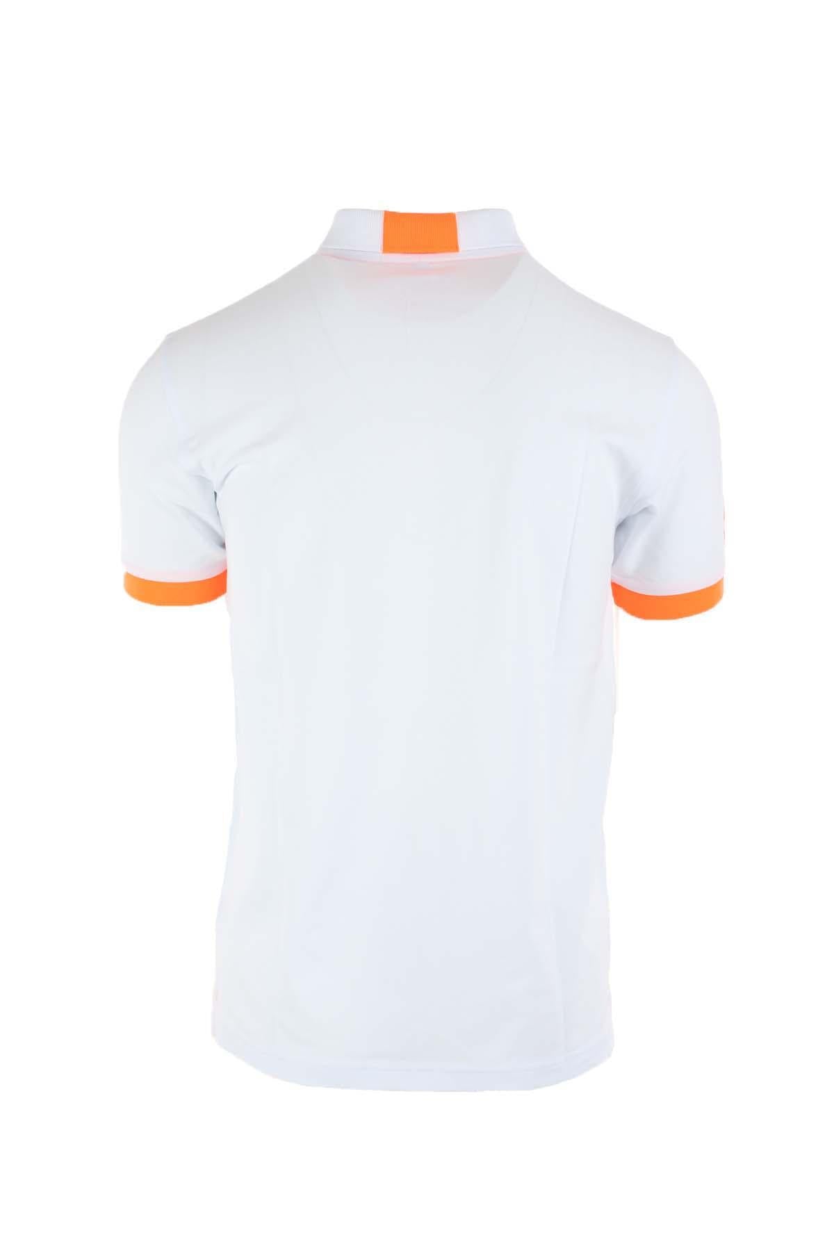 Polo mezza manica con dettagli e logo fluo 