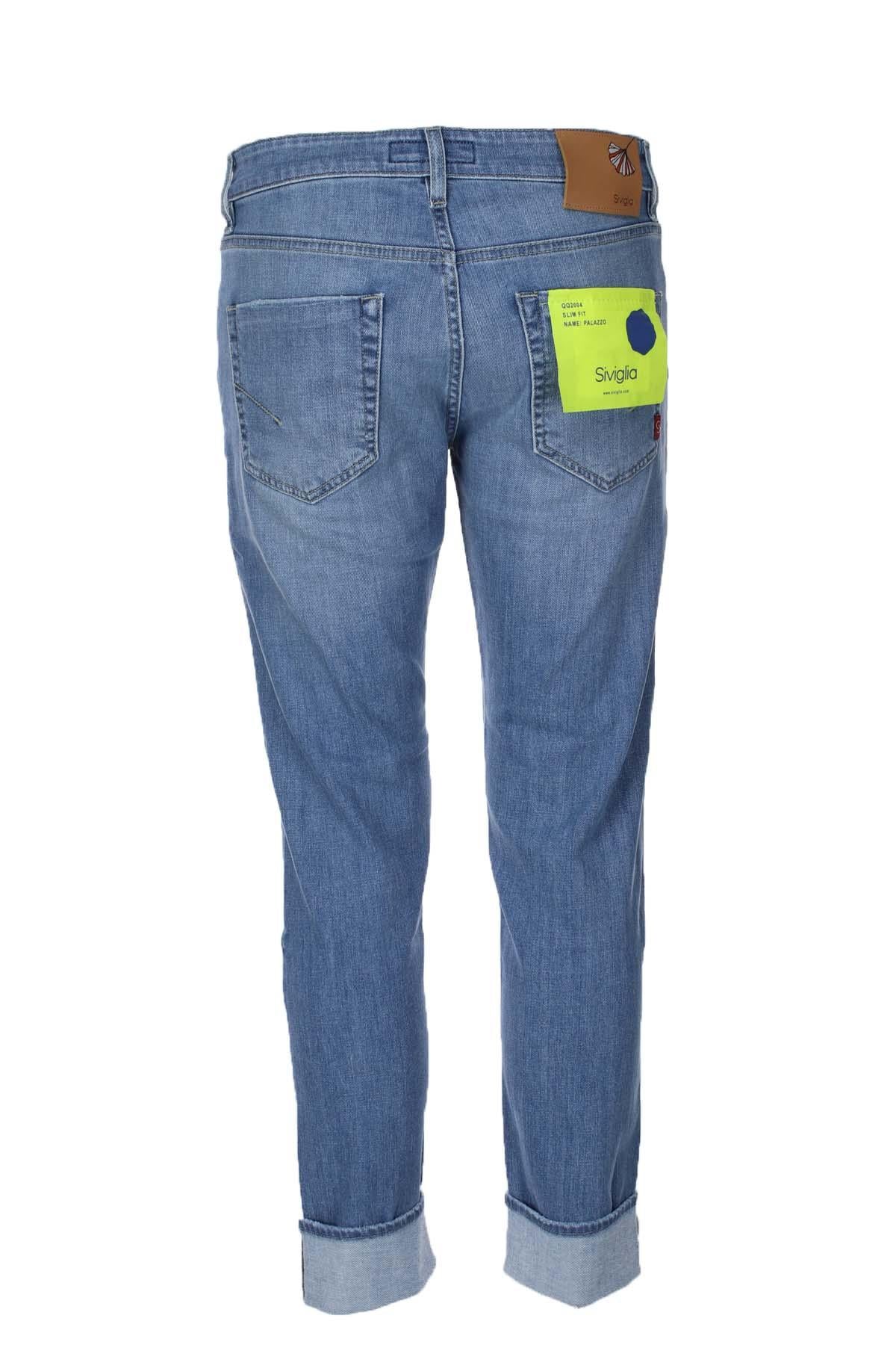 Jeans denim 5 tasche zip 