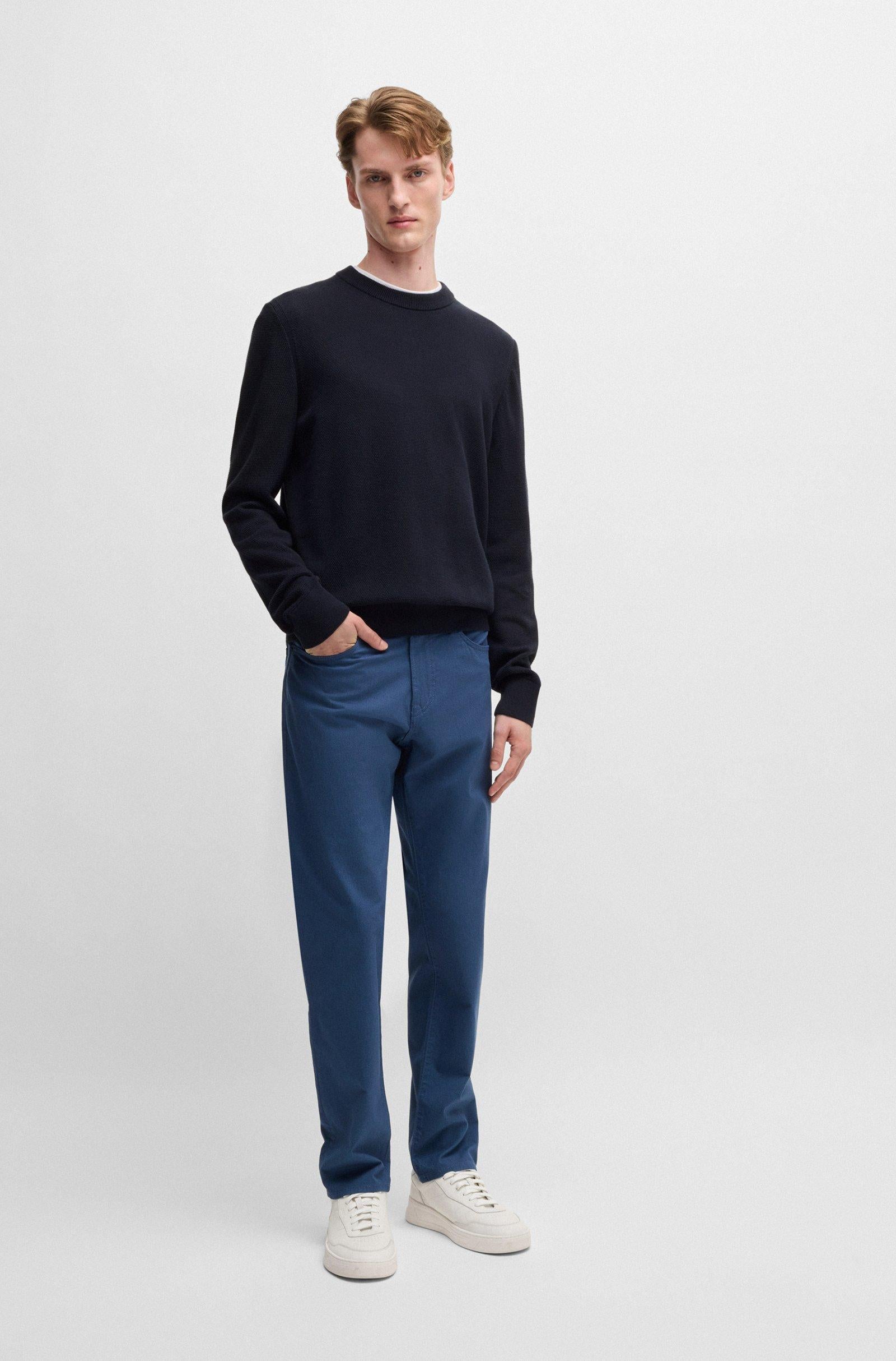 Maglione in cotone lavorato grana riso 