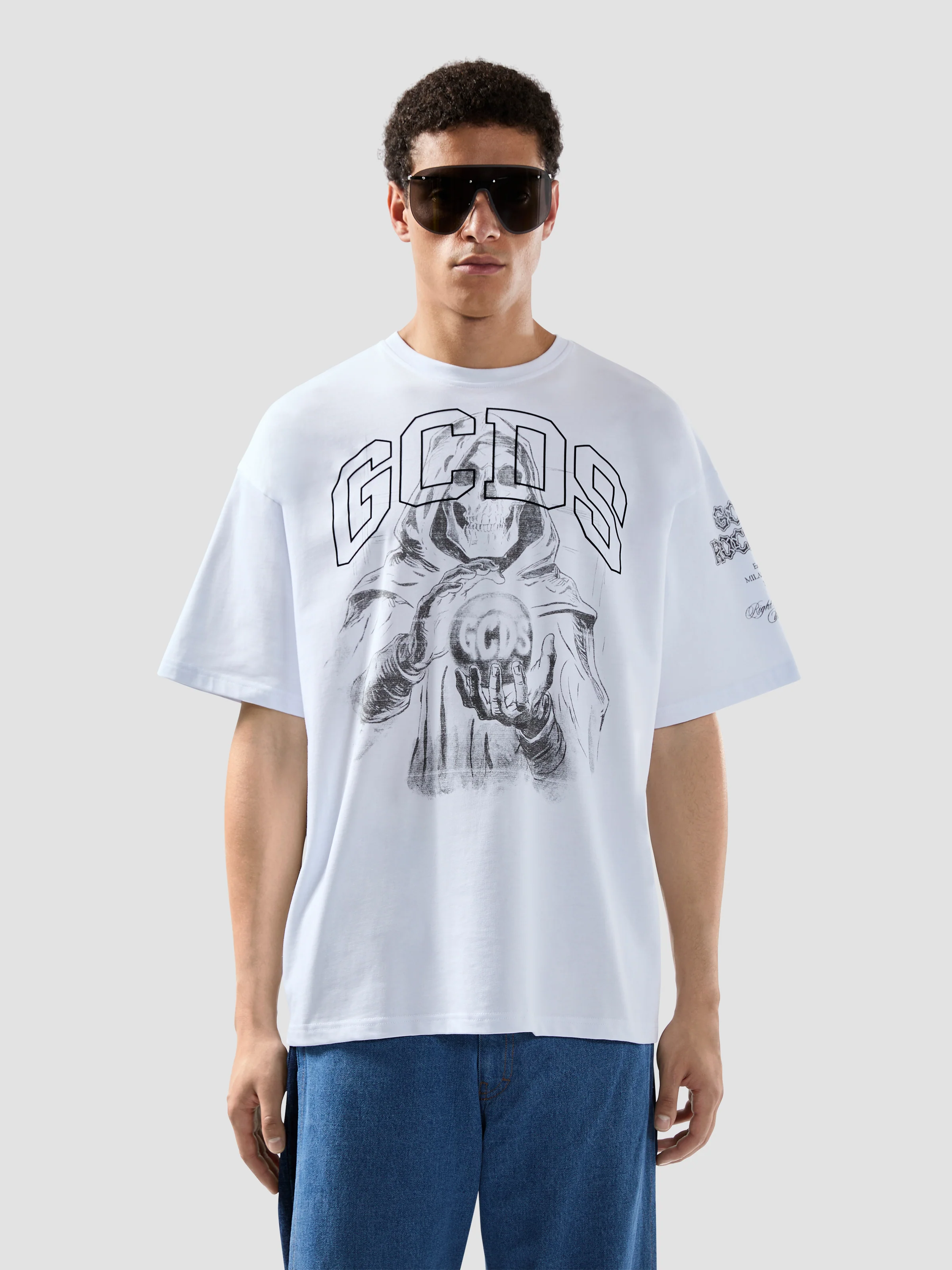 T-shirt mezza manica con stampa gotica 