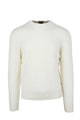 Maglia girocollo in lana trecce