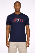 Tshirt Uomo in Cotone con Stampa Blauer 1936 CHAMBERLAN 