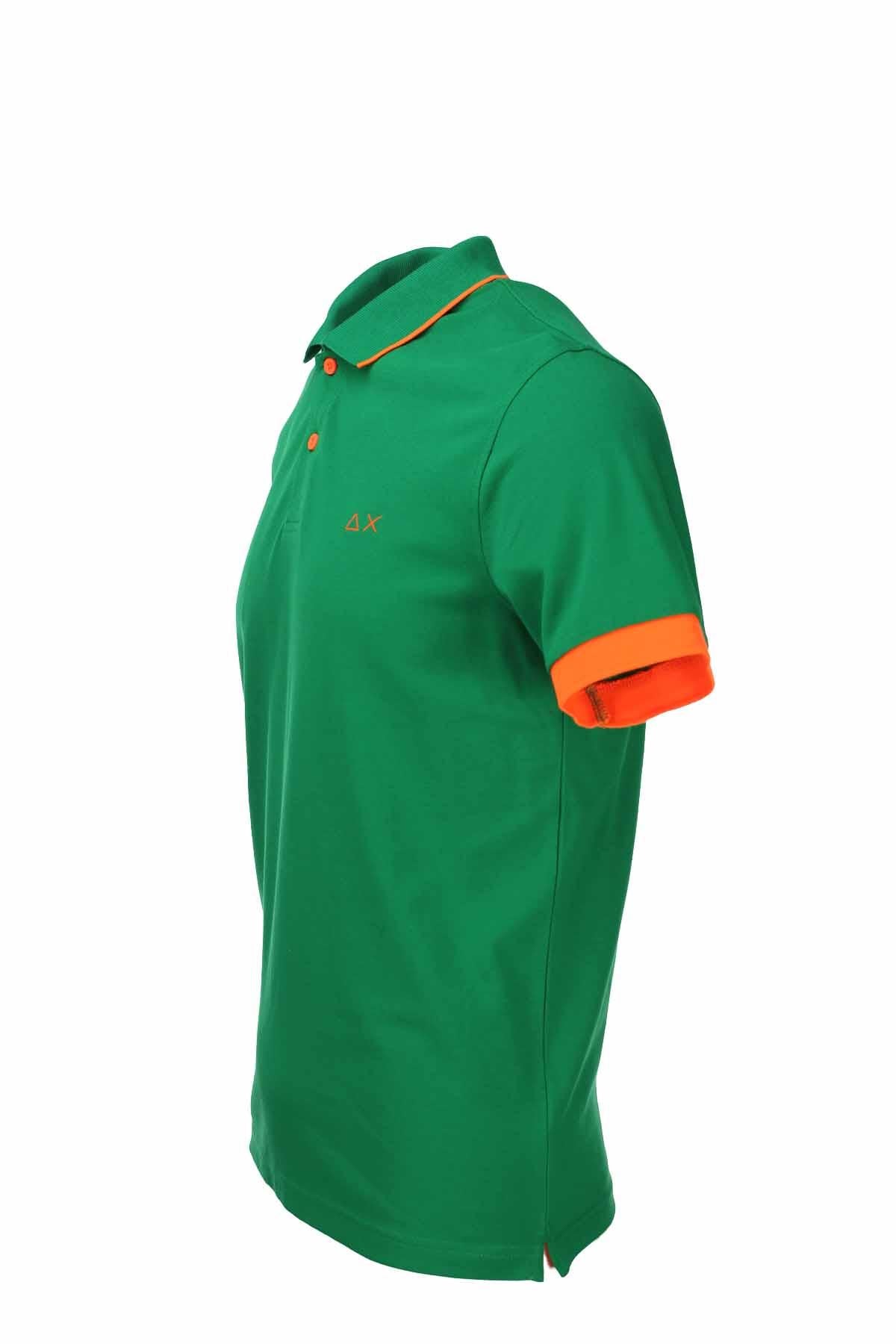 Polo mezza manica bordo profilo fluo 