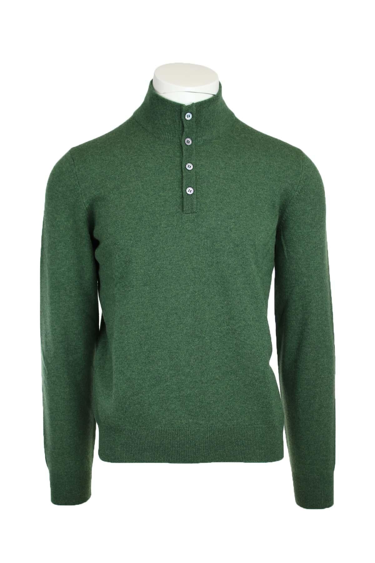 Maglia lupo con bottoni in lana e cachemire 