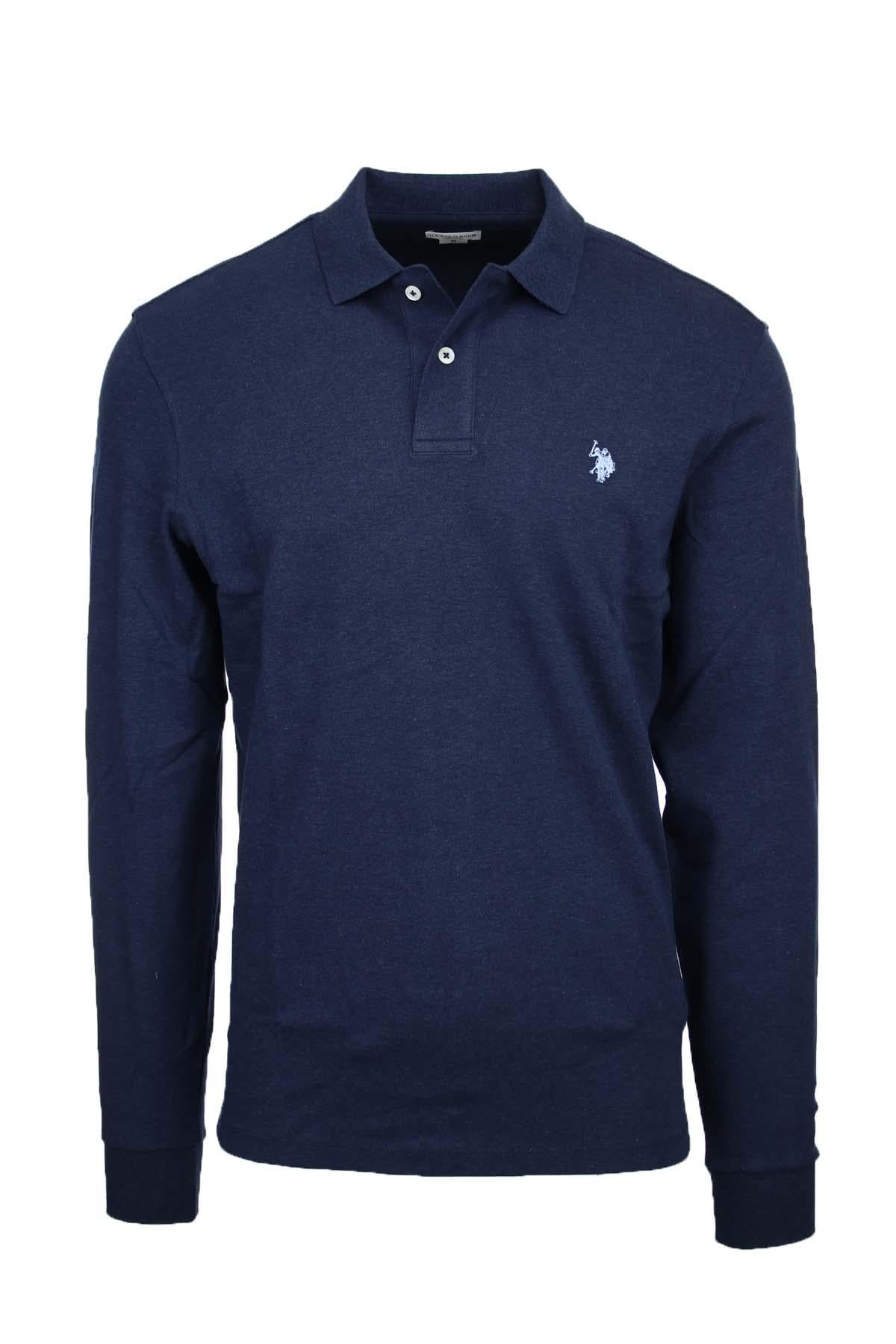 Polo manica lunga in jersey con logo 