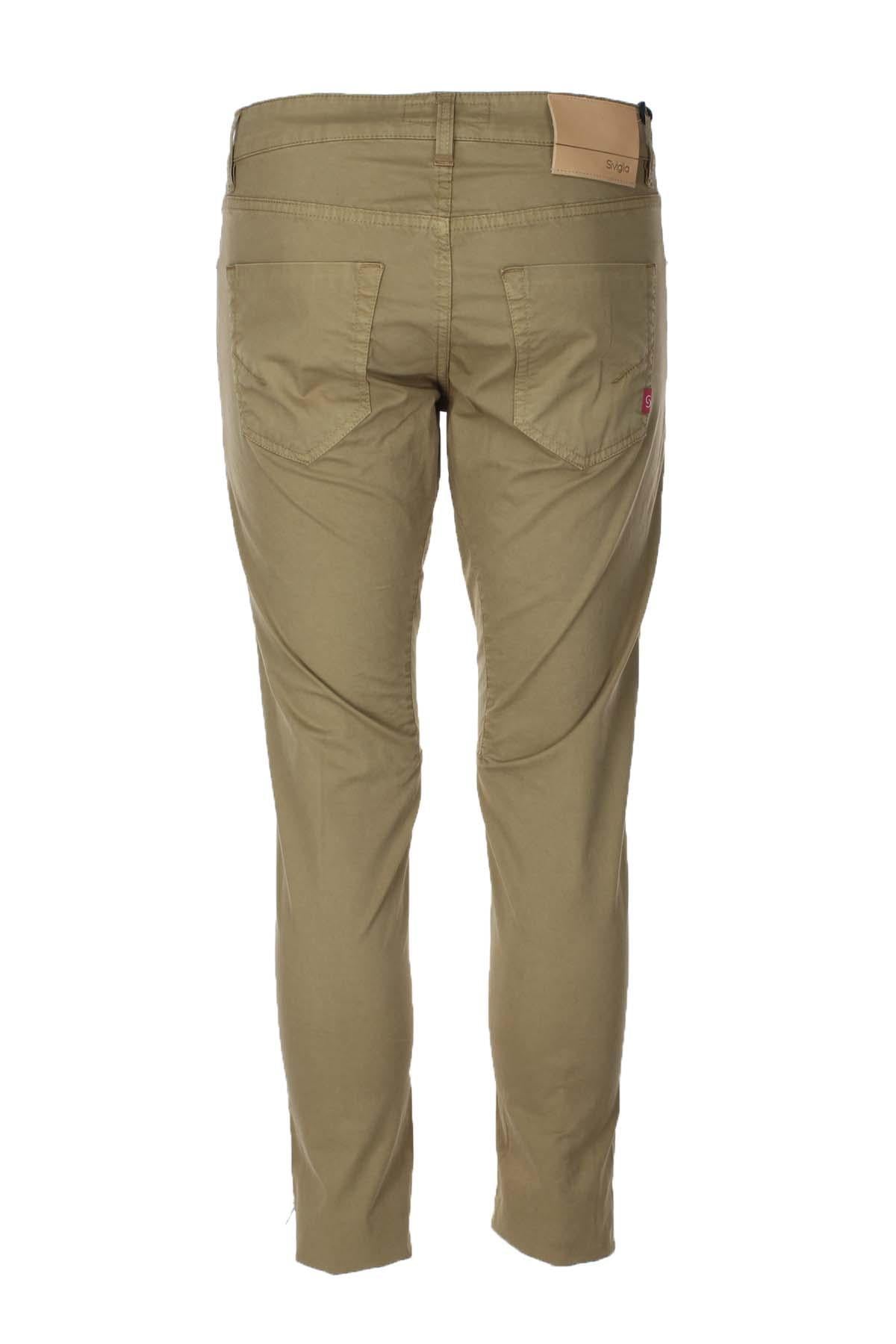 Pantalone 5 tasche in raso di cotone 