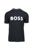 T-shirt mezza manica in cotone con maxi logo Boss 