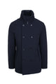 Edmund double-breasted peacoat jacket with bib