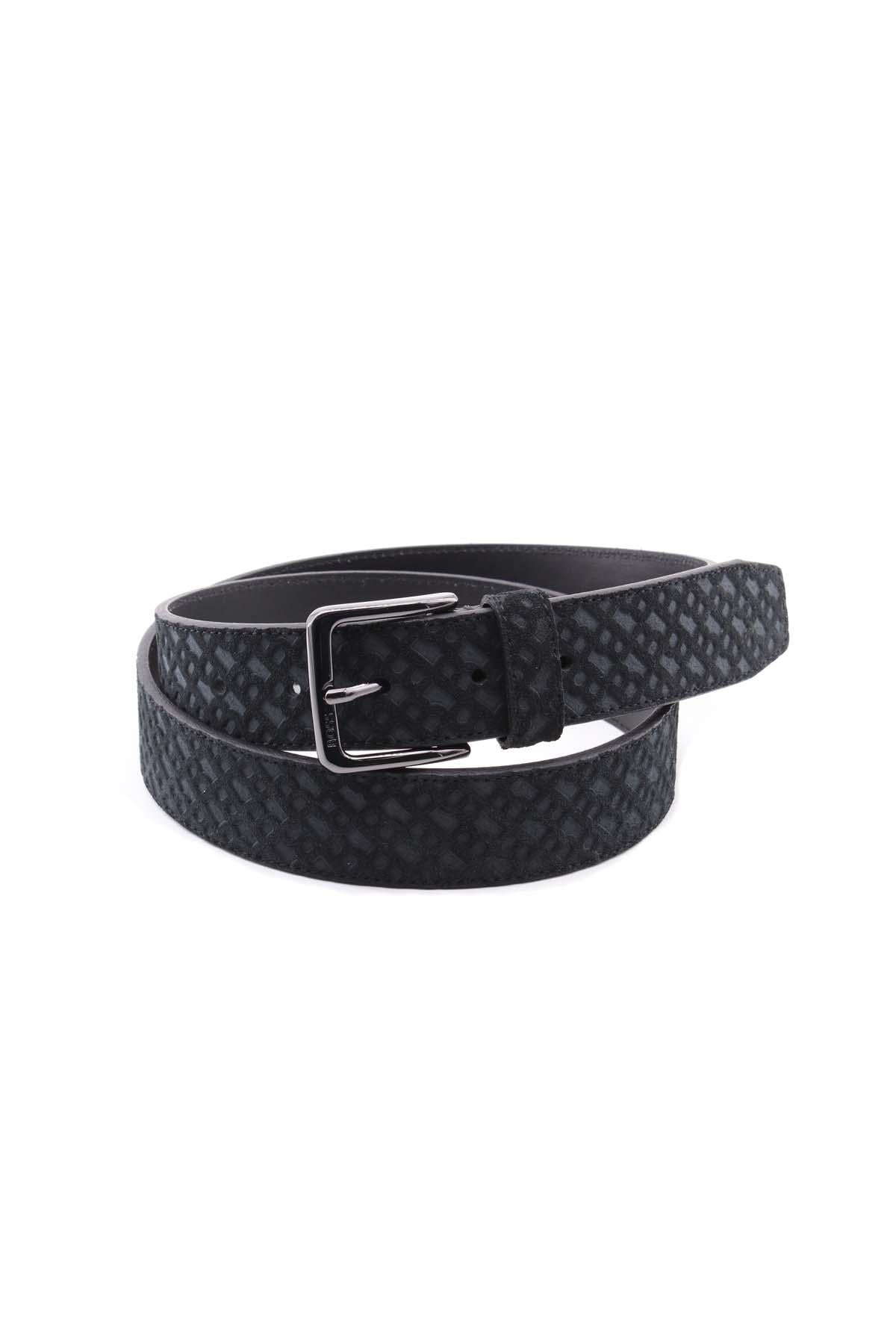 Cintura in pelle scamosciata con monogramma 