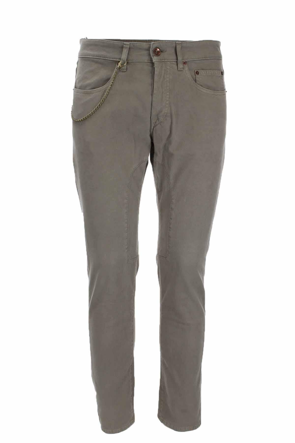 Pantalone 5 tasche in cotone con toppa 