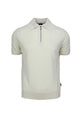 Polo mezza manica in misto lino con zip