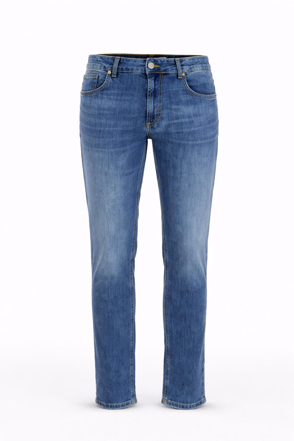 Jeans Uomo 5 Tasche Denim Slim Fit 