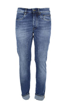 Jeans denim 5 tasche con toppe in tinta 